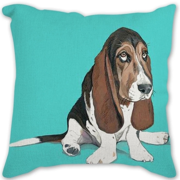 Other - Bassett Hound 18" Decorative Throw Pillow Case